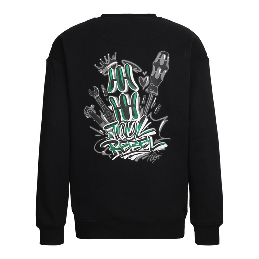 Wera Tool Rebel Pullover mit Graffiti Print auf dem Rücken Rückansicht