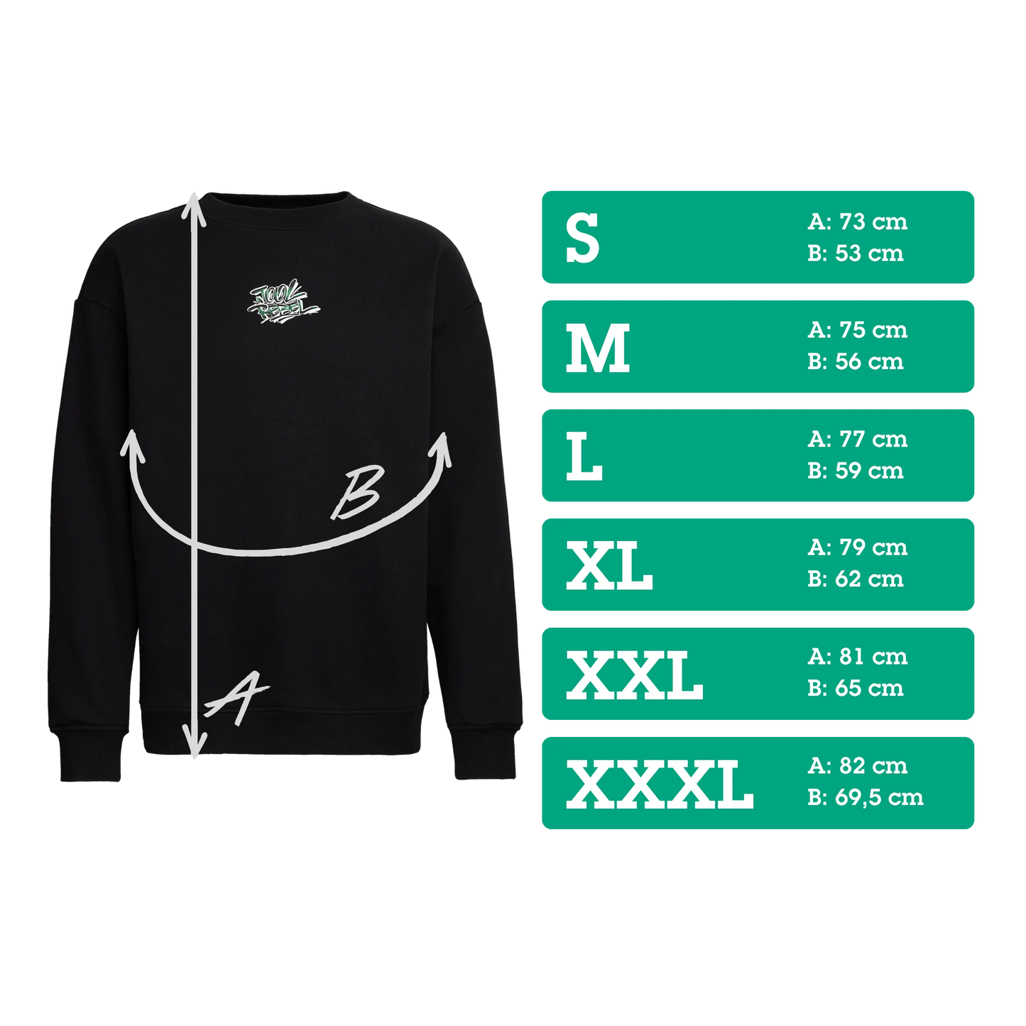 Wera Tool Rebel Pullover mit Graffiti Sizechart