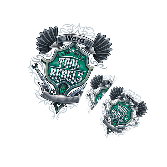 Wera Tool Rebel Aufkleber-Set zwei kleine und ein großer Aufkleber