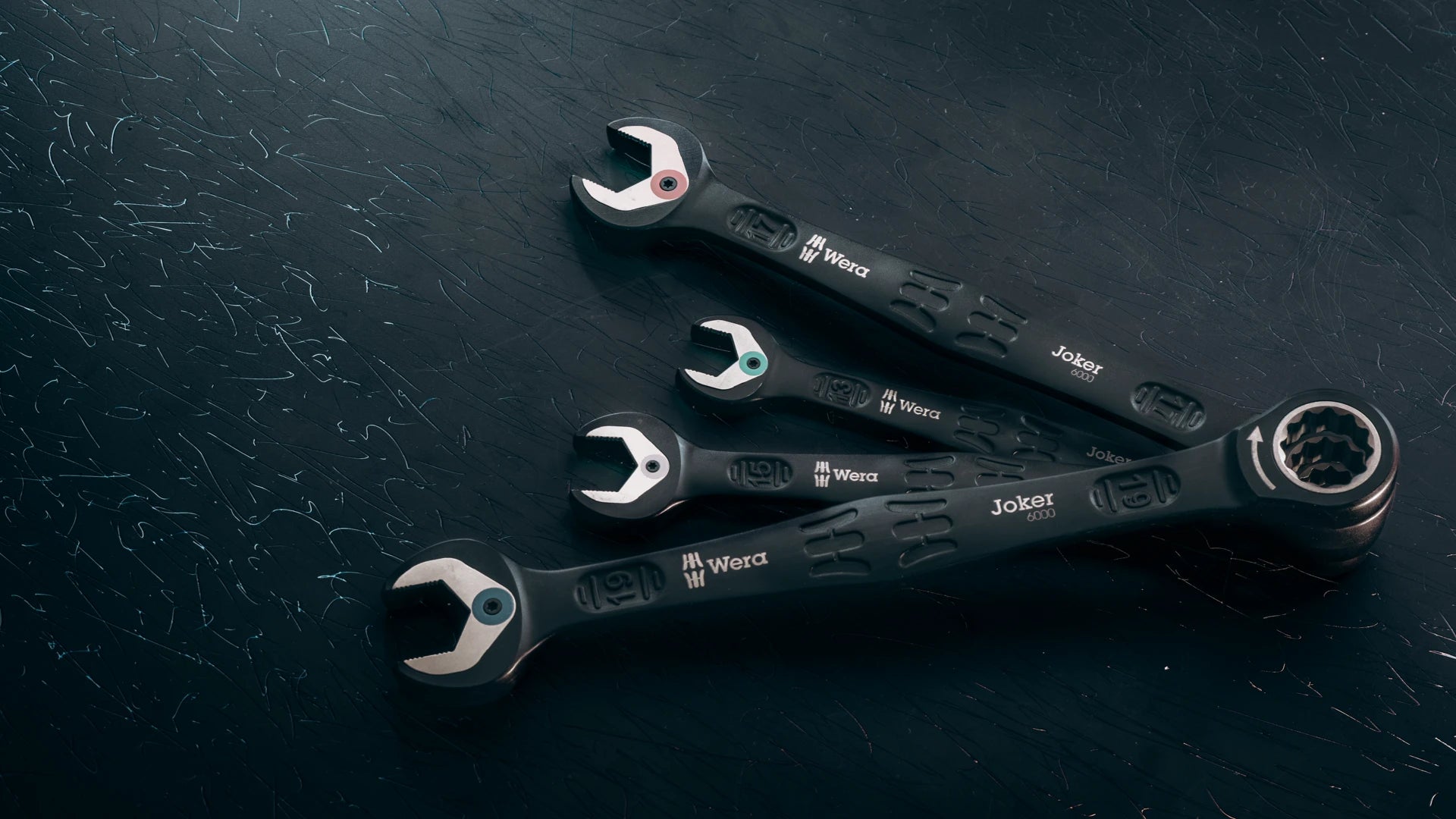 Wera Tool Rebel Shop Ansicht Joker Maulschlüssel Black edition liegend und aufeinandergestapelt 