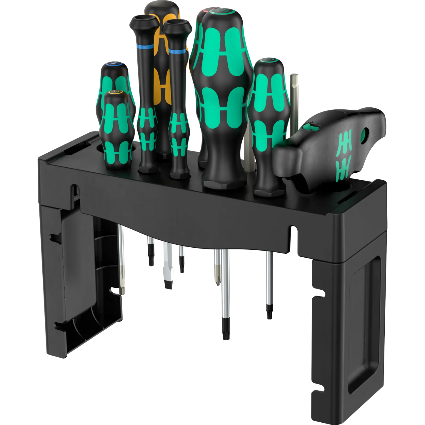 Wera Tool Rebel Shop Fahrrad Wartung Set in schwarzer Werkzeughalterung von hinten