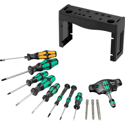 Wera Tool Rebel Shop Fahrrad Wartung Set mit Schraubendrehern, Bits und Halterung