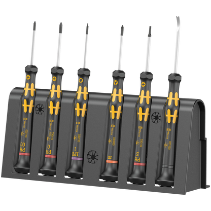 Wera Tool Rebel Shop 6 teiliges Micro  Schraubendreher ESD Set für Smartphone, Tablet und Elektronikreperatur Produktbild von vorne 