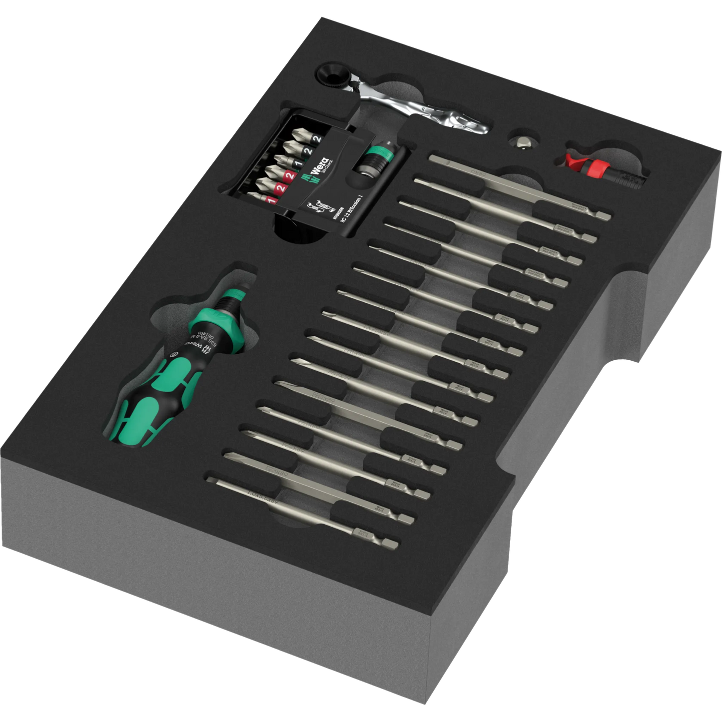 Screwdriver Interchangeable Blades Set in Inlay
