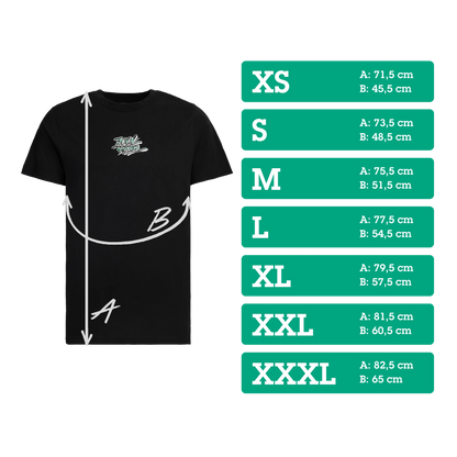 Wera Tool Rebel T-Shirt mit Graffiti Sizechart