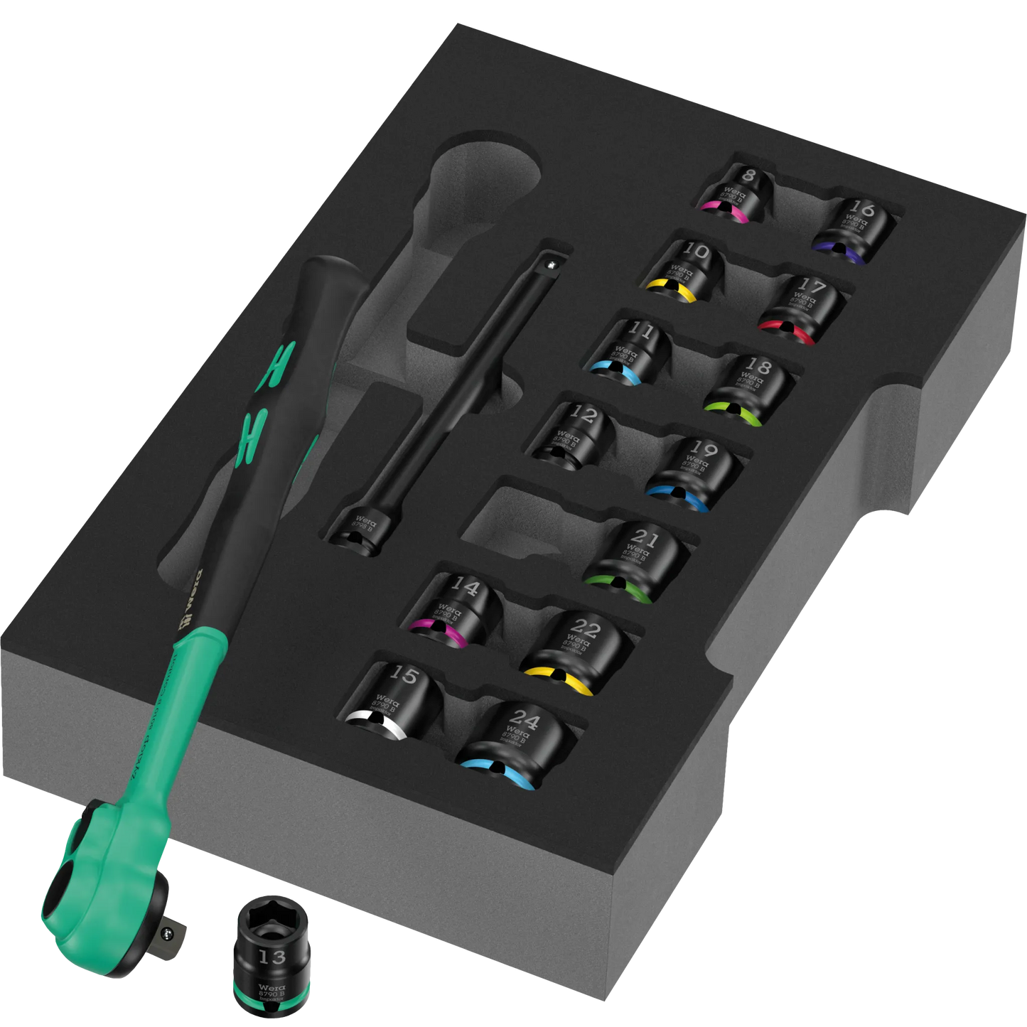 Zyklop Comfort Ratchet Set 3/8 inch in Inlay