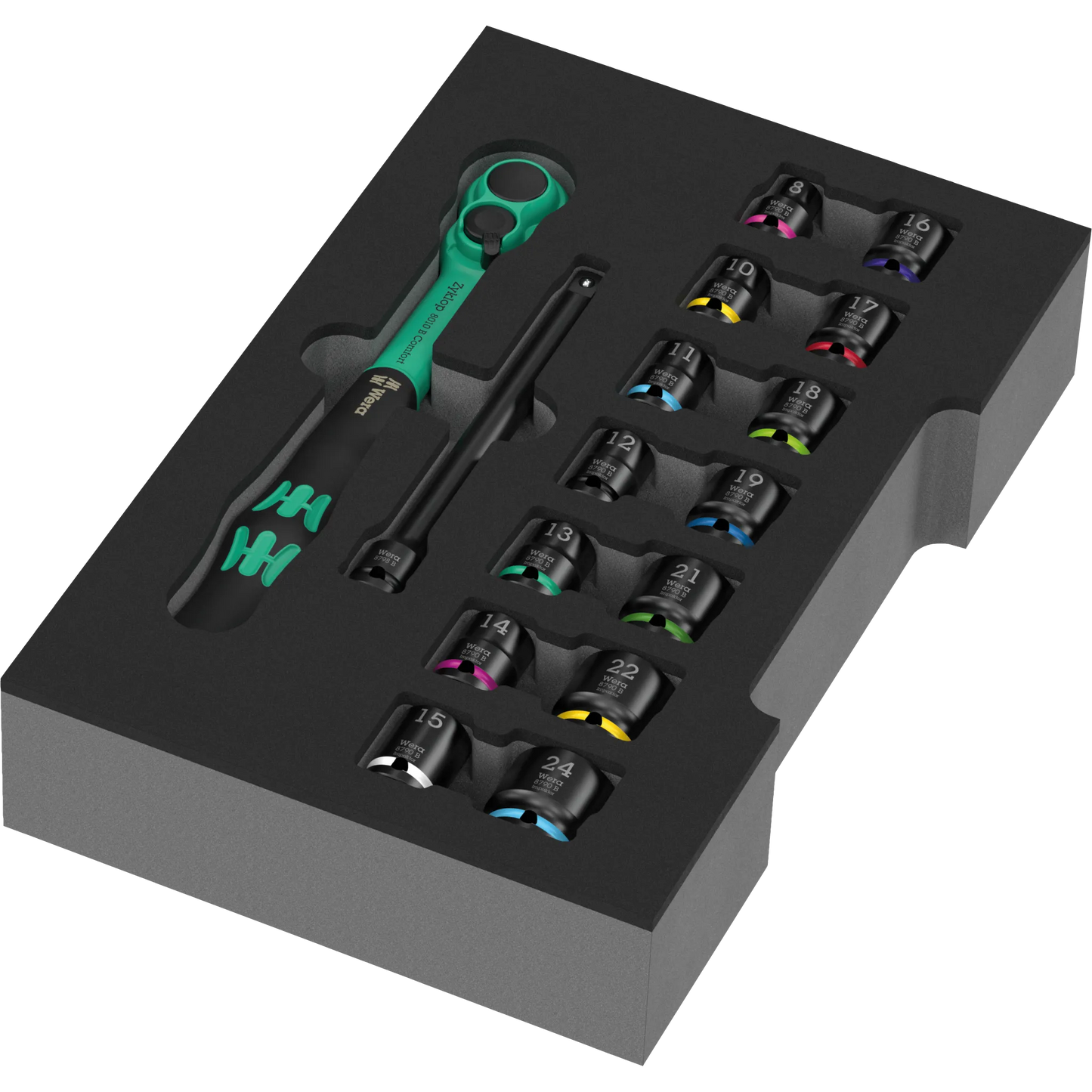 Zyklop Comfort Ratchet Set 3/8 inch in Inlay