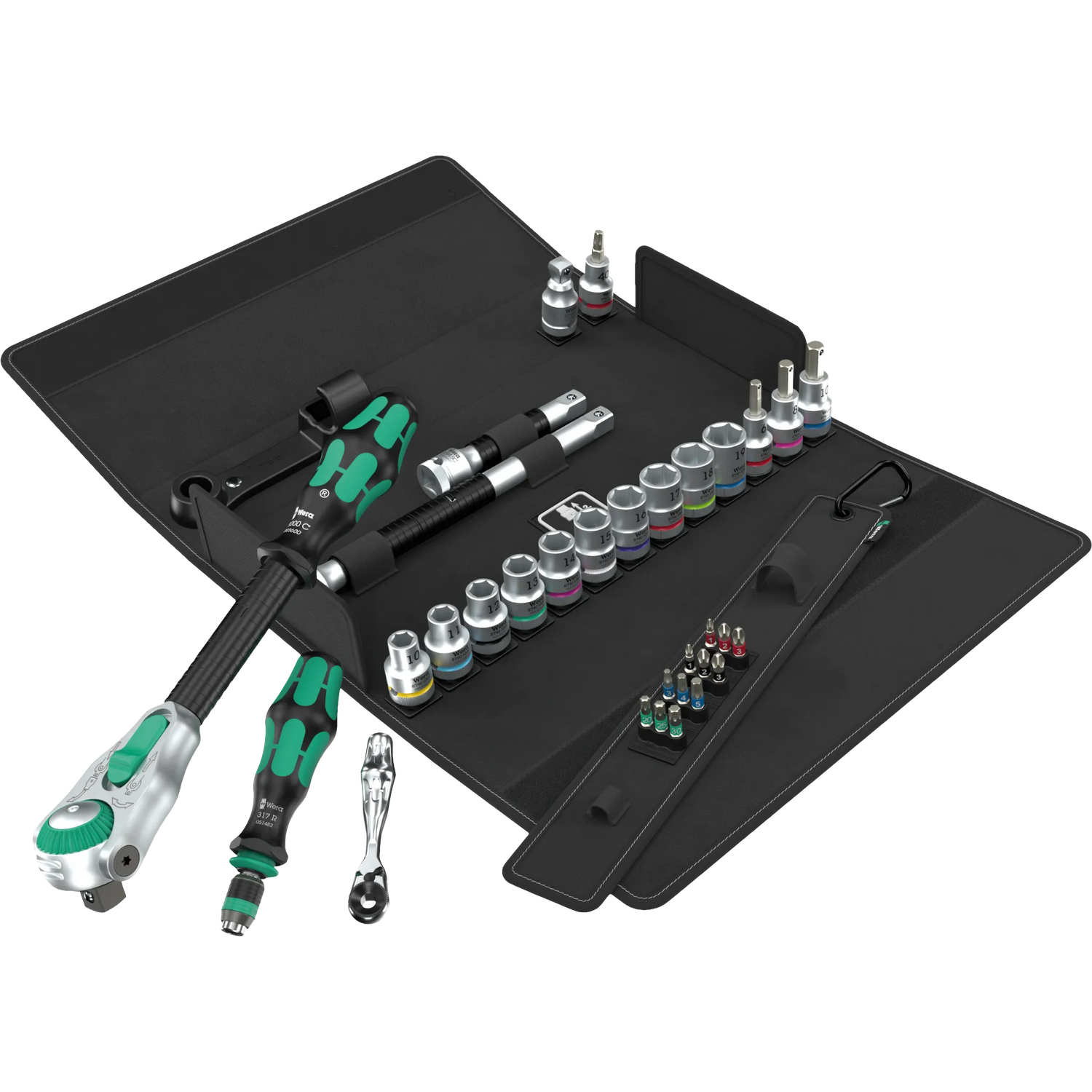 Wera Tool Rebel Shop Zyklop Speed 1/2 Zoll Knarrenset Produktbild mit Zyklop peed Zyklop Miniund Handhalter Im Vordergrund
