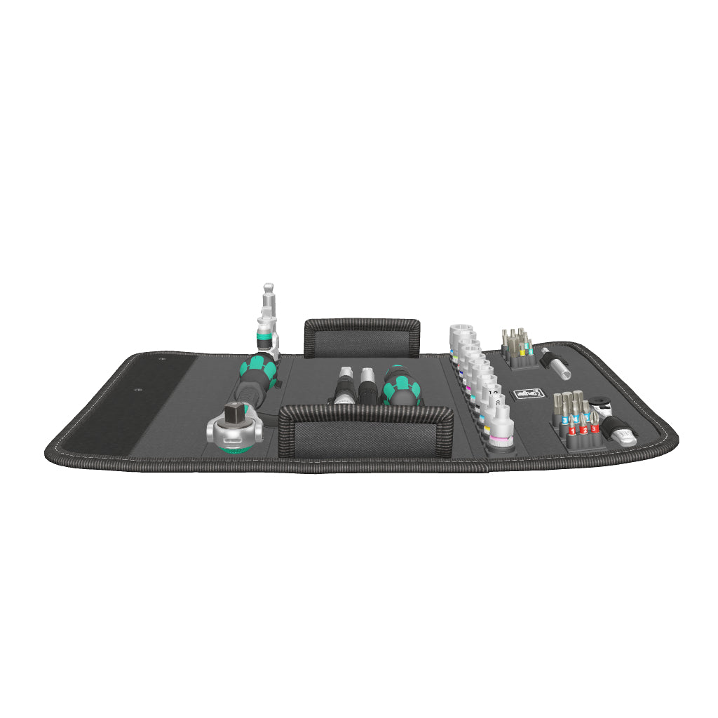 Wera Tool Rebel Knarren Set 3/8 Zoll Werkzeug in 3D AR Ansicht zum freien Drehen und Zoomen