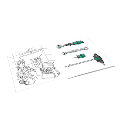 Wera Tool Rebel Malbuch aufgeschlagen